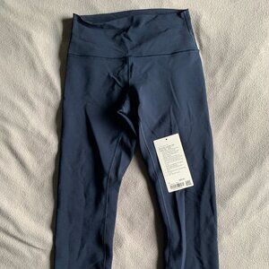 Women’s Lululemon Wunder Train HR 25” Tight Leggings Sz 6 Navy Blue